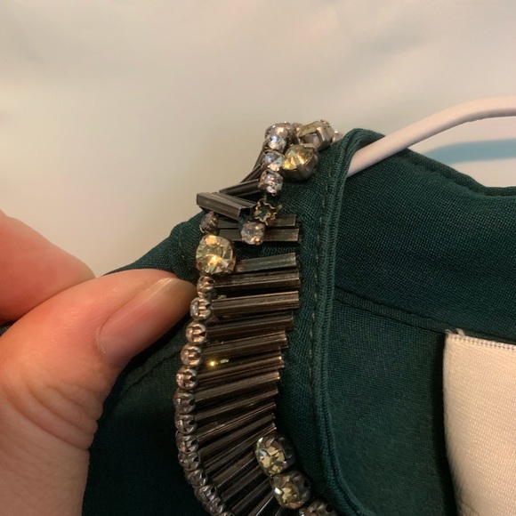 3.1 Phillip Lim Green Wrap Dress Embellished Neck - Picture 7 of 8